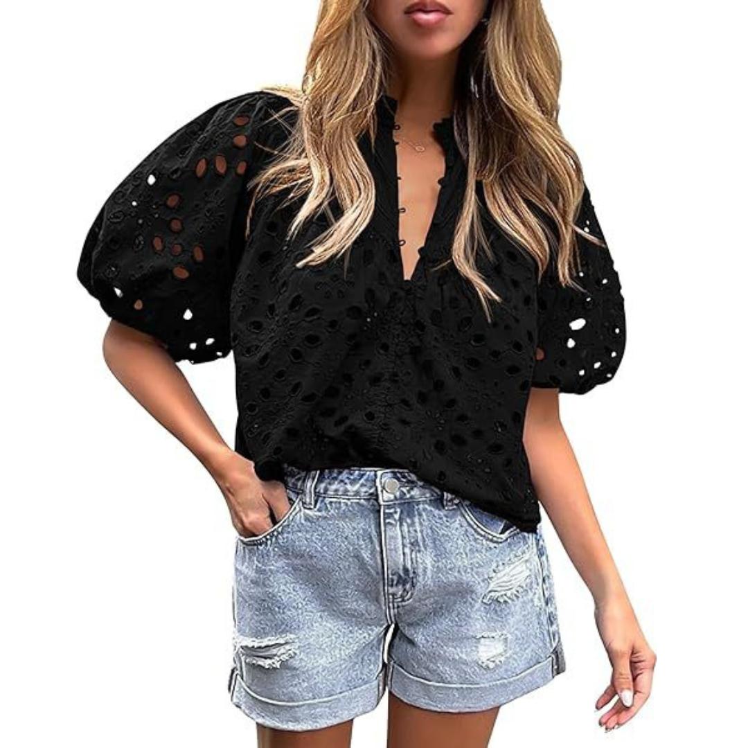 MAYUMI™ – Elegant Chic Puff Sleeve Long Sleeve Top – Claire's Closet