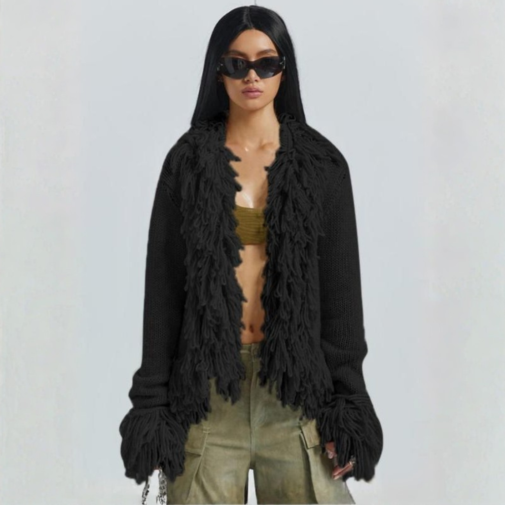 TALAYAH™ - Chic Fringe Long Sleeve Open Front Cardigan – Claire's TALAYAH™ - Chic Fringe Long Sleeve Open Front Cardigan – Claire's